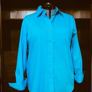 Foxcroft Woman’s Button Down. Teal. Size 16.
